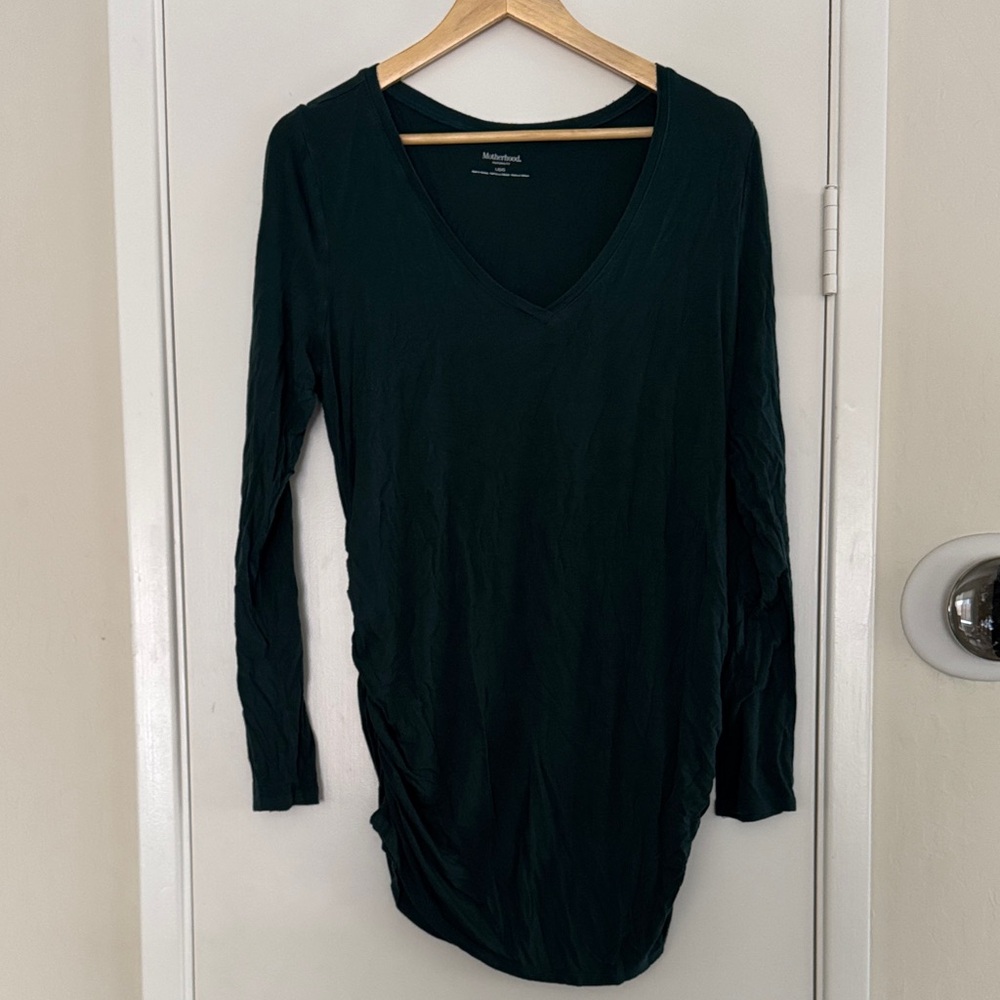 Motherhood Maternity Black Long Sleeve V-Neck Top